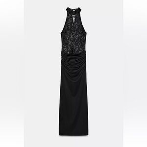 Elegant Black Lace Evening Gown